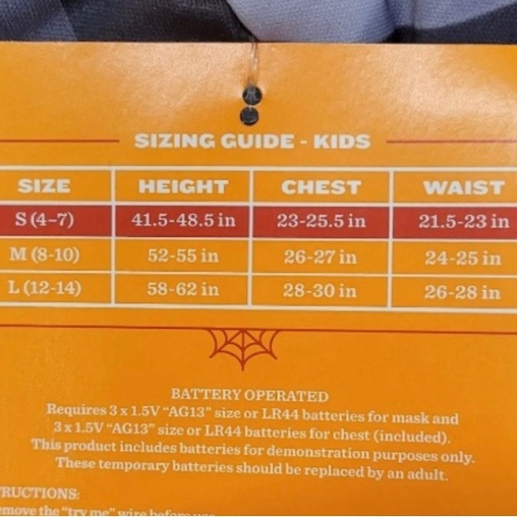 NWT Light Up & Sound Skeletal Dragon Jumper  Mask Wings Kid Halloween Costume M - Picture 7 of 7